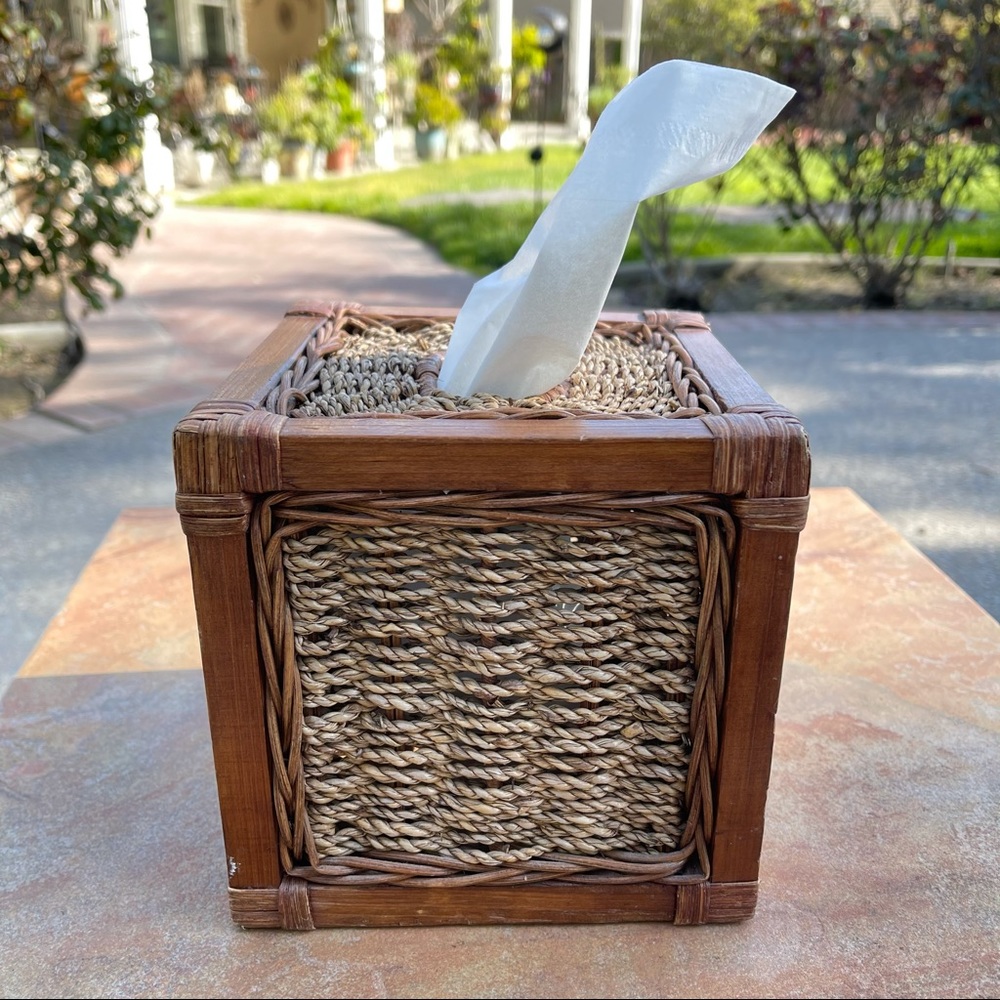 Boho Woven Tissue Box Cover